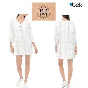 NWT True Craft Belk Exclusive Long Sleeve Shirt Dress Size Medium - Women Ivory